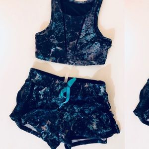 Fabletics outfit (XXS/XS) black and aqua